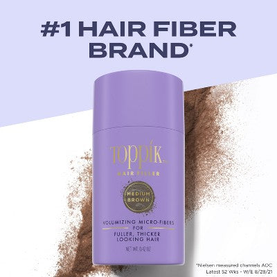 Toppik Hair Filler Volumizing Micro-Fibers - Medium Brown 0.42oz - Imperfect Container DestGlow