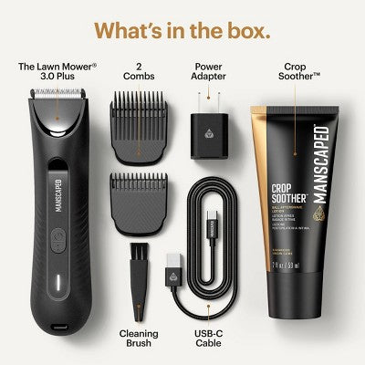 MANSCAPED The Lawn Mower 3.0 Plus Essentials Shaving Kit, SkinSafe Electric Groin and Body Hair Trimmer, Men&