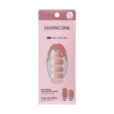 Dashing Diva Glaze Semi-Cured Gel Nail Polish Strips Jelly Glaze 32ct - New by This is Beauty US