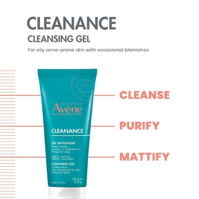 Avene Cleanance Cleansing Face and Body Gel for Acne Prone & Oily Skin 6.7 fl oz - Imperfect Container by This is Beauty US