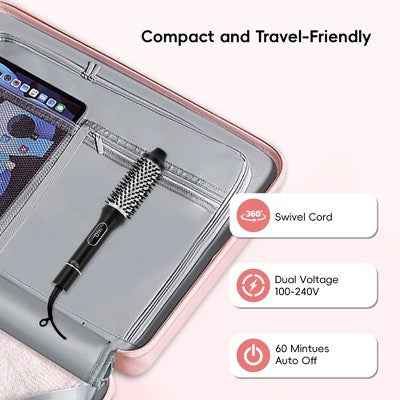 NICEBAY Heated Thermal Brush, Electric Curling Brush & Round Brush Styler with Anti-Scald Nylon Bristles - Imperfect Box