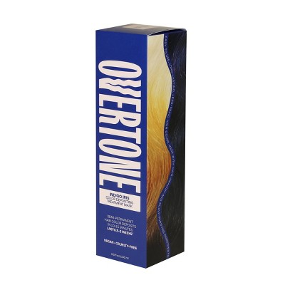 Overtone Indigo Iris Hair Mask Semi-Permanent Hair Dye & Color Conditioner Blue for Brown & Blonde Hair - New - DestGlow