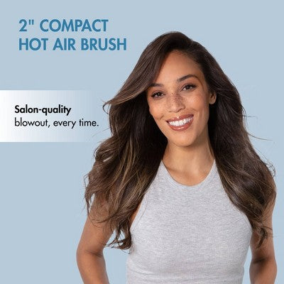 BaBylissPRO Nano Titanium Compact Hot Air Straightening Brush Blue - New by This is Beauty US