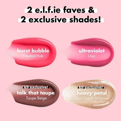 e.l.f. Glow Reviver Plumping Lip Oil Gift Set 4pc - Imperfect Box DestGlow