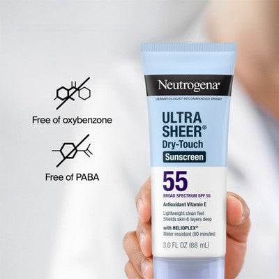 Neutrogena Ultra Sheer Dry Touch Sunscreen Lotion SPF 55 3oz - Imperfect Container DestGlow