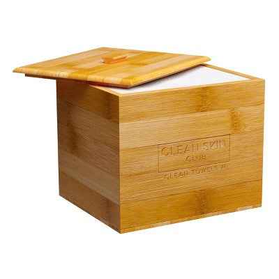 Clean Skin Club Clean Towels XL Original + Bamboo Container Cover 50ct - New