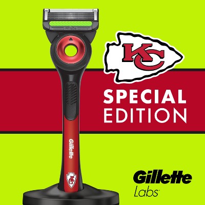 Gillette Labs Mens Special NFL Chiefs Edition Shaving Razor with 4 Refills and Magnetic Stand - New by This is Beauty US