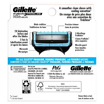 Gillette ProGlide Chill Razor Refills for Men 8 Blade Refills - New by This is Beauty US