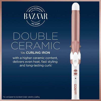Conair Double Ceramic Rose Gold Curling Iron 1" - Imperfect Box by This is Beauty US