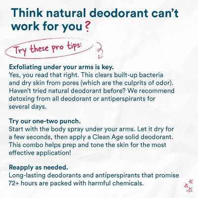 Clean Age Cedar & Sea Salt AHA Deodorant + Body Spray for Teens 4 fl oz - New