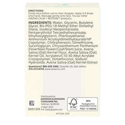 Aveeno Calm + Restore Triple Oat Hydrating Face Serum 1 fl oz - Imperfect Box DestGlow