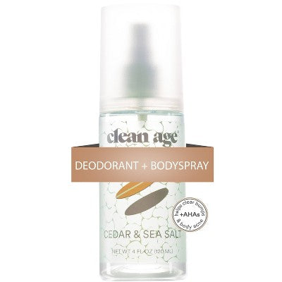 Clean Age Cedar & Sea Salt AHA Deodorant + Body Spray for Teens 4 fl oz - New by This is Beauty US