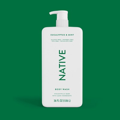 Native Body Wash for Men & Women - Eucalyptus & Mint Sulfate Free with Pump 36 fl oz - Imperfect Container by This is Beauty US