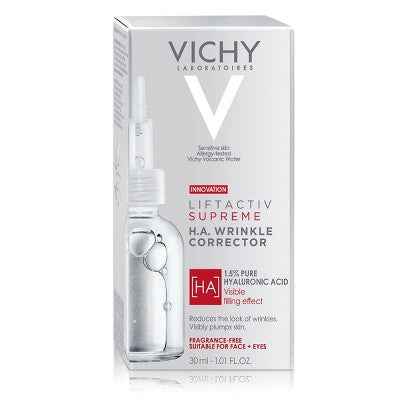 Vichy LiftActiv 1.5% Hyaluronic Acid Wrinkle Corrector, Hyaluronic Acid Face Serum with Vitamin C 1.01 fl oz - New