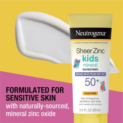 Neutrogena Sheer Zinc Kids Sunscreen Lotion SPF 50 3 fl oz - New by This is Beauty US