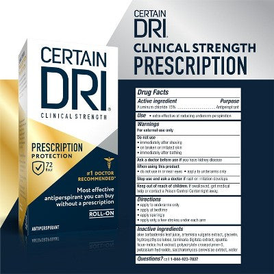 Certain Dri Prescription Strength Clinical Anti-Perspirant Roll- On 1.2Oz - New by This is Beauty US