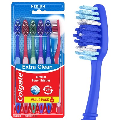Colgate Extra Clean Full Head Toothbrush Medium 6ct - Imperfect Box by This is Beauty US
