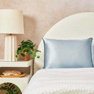 Kitsch Queen Size Satin Standard Pillowcase Thread Count Blue - Imperfect Box by This is Beauty US