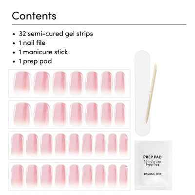 Dashing Diva Glaze Semi-Cured Gel Nail Polish Strips Jelly Glaze 32ct - New