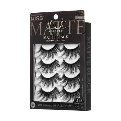 KISS Products Lash Couture Matte Black False Eyelashes Matte Cheviot 8ct - New