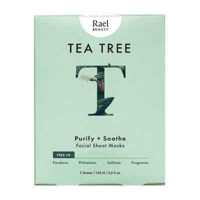 Rael Beauty Tea Tree Facial Sheet Mask 5ct/4.2oz - New by This is Beauty US