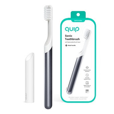 quip Sonic Electric Metal Toothbrush and Travel Case Slate - Imperfect Box by This is Beauty US