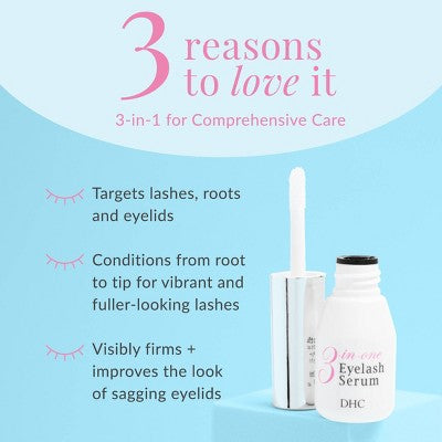 DHC 3-in-1 Eyelash Serum for Lashes, Roots and Eyelids 0.80 fl oz - New - DestGlow