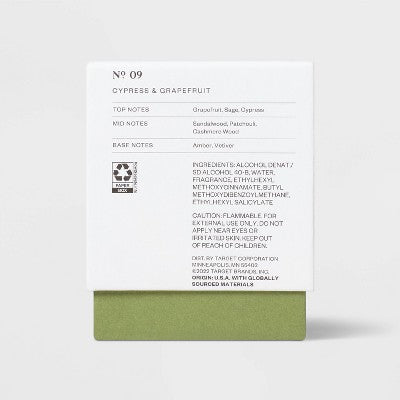 No. 9 Grapefruit; Cypress Men&