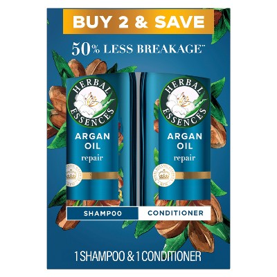 Herbal Essences Pure Plants Blend Argan Oil Repairing Color-Safe Shampoo/Conditioner Dual Pack 13.5 fl oz/2ct - Imperfect Box by This is Beauty US
