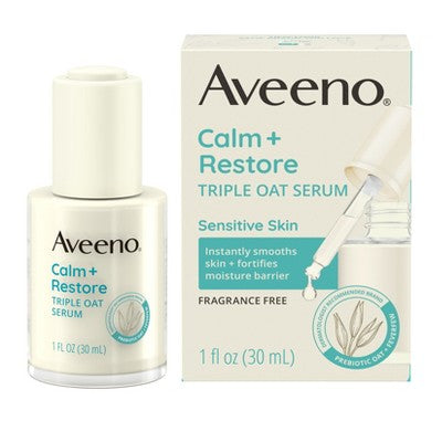 Aveeno Calm + Restore Triple Oat Hydrating Face Serum 1 fl oz - Imperfect Box DestGlow