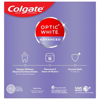 Colgate Optic White Adv Whitening Toothpaste Icy Fresh 3.2oz/3pk - Imperfect Box by This is Beauty US