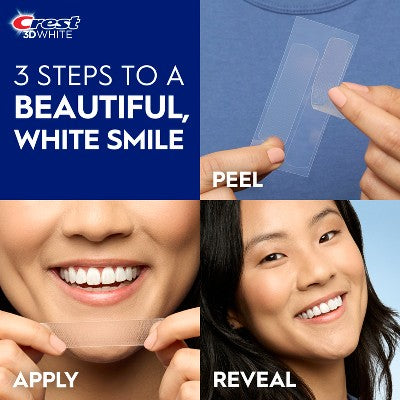 Crest 3DWhitestrips Noticeably White At-home Teeth Whitening Kit 10 Treatments - Imperfect Box DestGlow