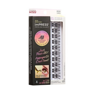 KISS Products imPRESS Press-On Self Adhesive Eyelashes Refill Curly 30ct - Imperfect Box by This is Beauty US