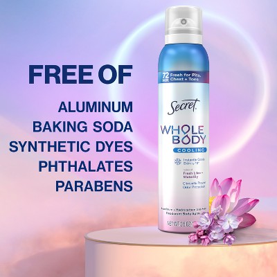 Secret Whole Body Deodorant Spray Lilac & Waterlily Aluminum-Free 3.5oz - New by This is Beauty US