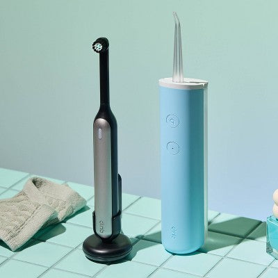quip Rev Oscillating Rechargeable Electric Toothbrush Black/Silver - Imperfect Box by This is Beauty US