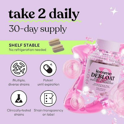 Lemme Debloat Daily Digestive Capsules 60ct - New by This is Beauty US