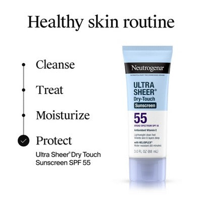 Neutrogena Ultra Sheer Dry Touch Sunscreen Lotion SPF 55 3oz - Imperfect Container DestGlow