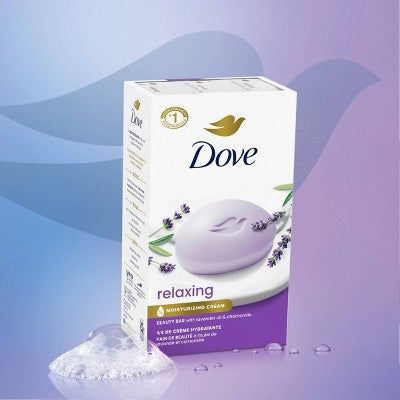 Dove Beauty Relaxing Bar Soaps Lavender Oil & Chamomile 30oz/8pk - Imperfect Box by This is Beauty US