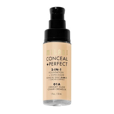 Milani Conceal + Perfect 2-in-1 Foundation + Concealer 01A Creamy Nude 1 fl oz - Imperfect Container by This is Beauty US