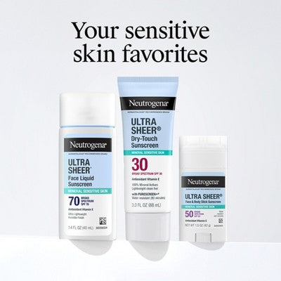 Neutrogena Mineral Ultra Sheer Face and Body Sunscreen Stick SPF 50 1.5oz - Imperfect Container DestGlow