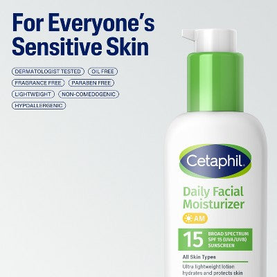 Cetaphil Daily Face Moisturizer Sunscreen Lotion SPF 15 Fragrance Free 4 fl oz - Missing Box by This is Beauty US
