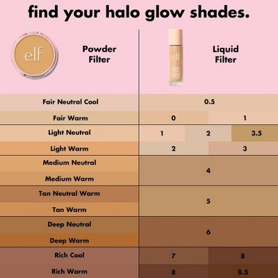 e.l.f. Halo Glow Powder Filter Foundation Light Warm 0.35oz - New by This is Beauty US