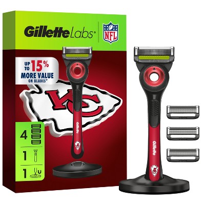 Gillette Labs Mens Special NFL Chiefs Edition Shaving Razor with 4 Refills and Magnetic Stand - New by This is Beauty US