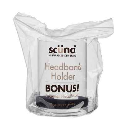 scünci Headband and Hair Accessories Organizer with Bonus Headband Clear 2pcs - New