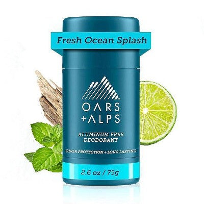 OARS + ALPS Mens Roll-On Natural Deodorant Fresh Ocean Splash Aluminum-Free 2.6oz - New by This is Beauty US