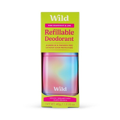 Wild Cosmetics Cream Deodorant Refill Grapefruit & Lime with Ombre Case 5.29oz - New by This is Beauty US