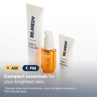 Remedy Skin Brightening 3-Piece Skincare Kit Gentle Cleanser Vitamin C Serum 2.7oz - Imperfect Box DestGlow