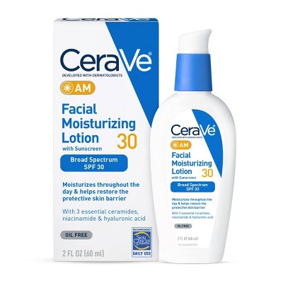 CeraVe Moisturizer Sunscreen AM Facial Lotion Normal to Dry SPF30 2oz - Imperfect Box by This is Beauty US