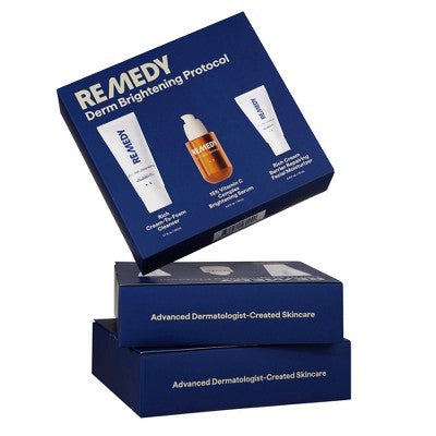 Remedy Skin Brightening 3-Piece Skincare Kit Gentle Cleanser Vitamin C Serum 2.7oz - Imperfect Box DestGlow