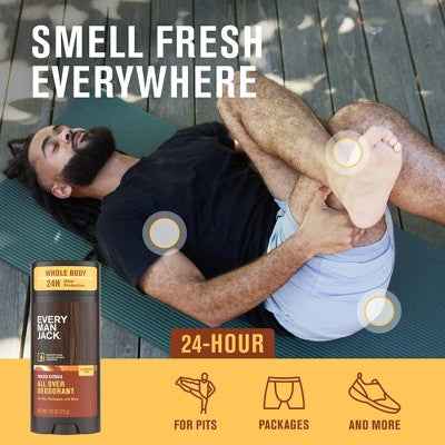 Every Man Jack All Over Solid Deodorant Fresh Citrus 2.6oz - New